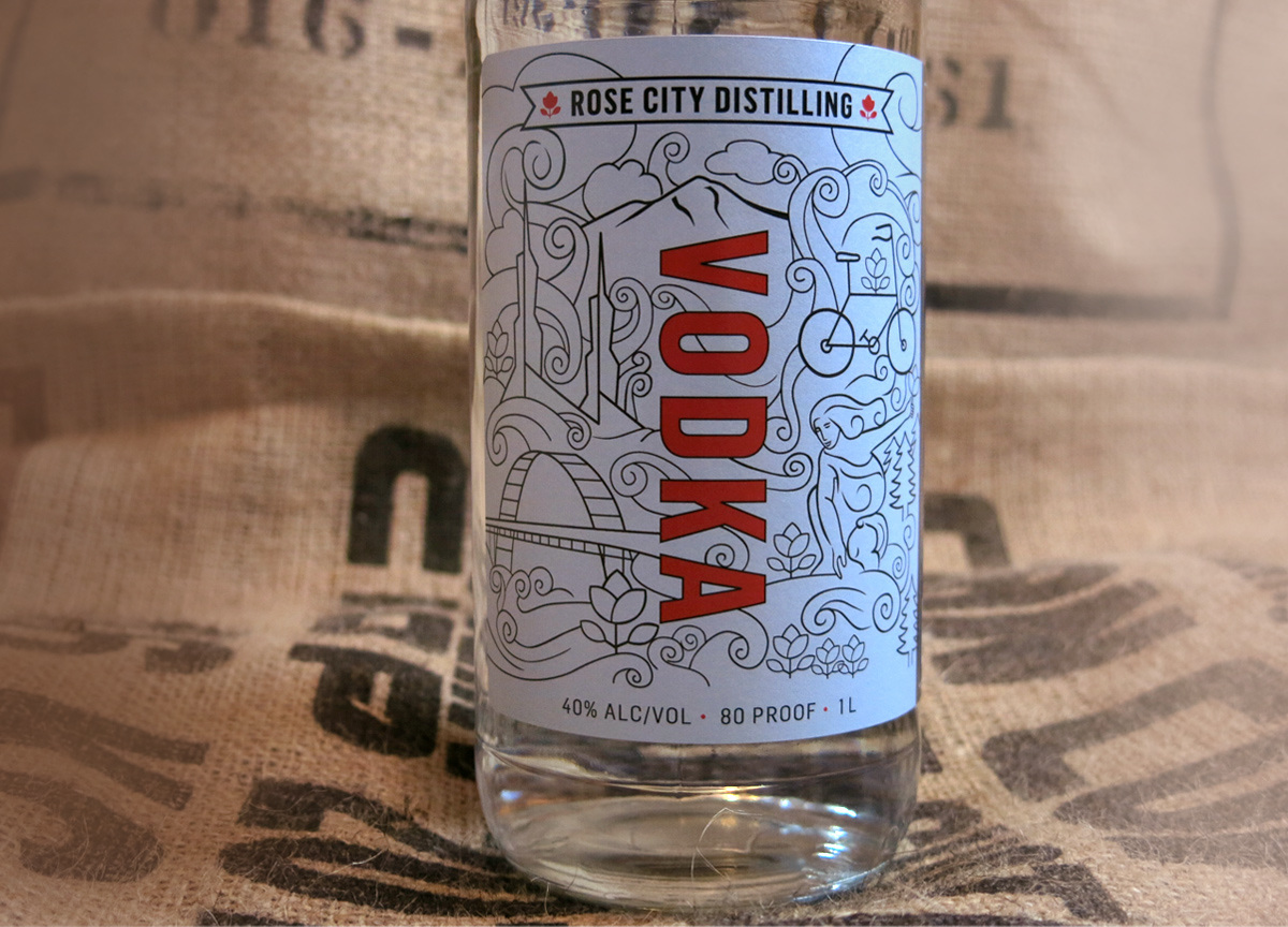 Rose City Vodka Erwert Graphic Design, Art Direction and custom